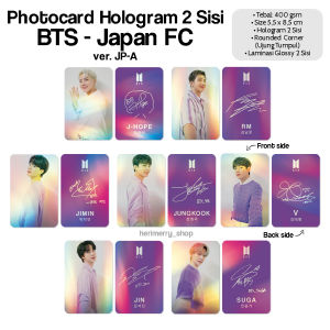 Photocard Hologram BTS Japan FC 2 Sisi - Photo card Premium Kpop Kartu Foto Member Unofficial Army Dua Sisi Bolak Balik Jungkook Taehyung Jimin Jin RM Suga JHope