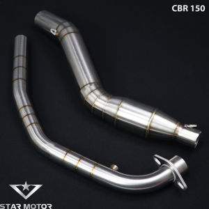 Cổ pô bầu hơi 2 khúc Inox 304 gắn Honda CBR 150 họng 51mm