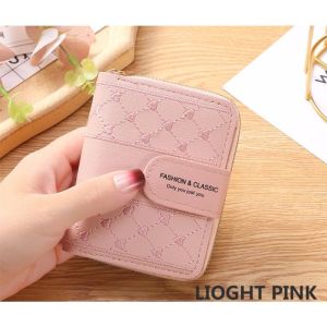 Korean fashion Heart embroidery short wallet with multi card slot and coin purse for women girls