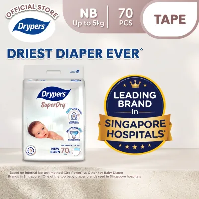 Drypers SuperDry Premium Tape Baby Diaper NB - Single Pack