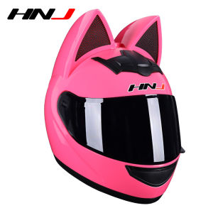 HNJ หมวกกันน็อคแบบเต็มหน้า มอเตอร์ visor หมวกกันน็อคแบบเปิด COD รถจักรยานยนต์ cat ear