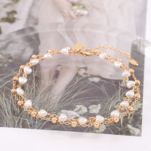 Hyl Jewelry 19A Gelang Kaki Titanium Wanita Emas Muda Perak Asli Dewasa Anti Karat Silver Kerincing Murah Krincing Korea