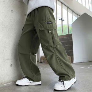 7-15 ขวบ กางเกงคาร์โก้เด็กผู้ชาย กางเกงเด็กผู้ชาย ผ้าคุณภาพดี ระบายอากาศได้สะดวกสบาย เอวยางยืด กระเป๋าหลาย 130-160cm