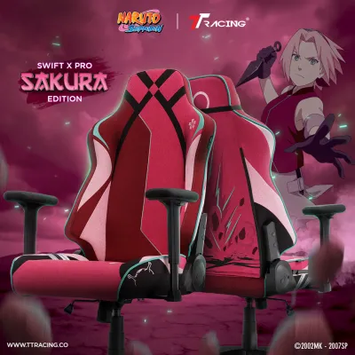 TTRacing Swift X Pro Air Threads Fabric Gaming Chair - Sakura Edition | Naruto Collection