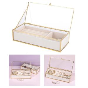 Glass and Velvets Container Necklace Rings Earring Holder Women Collector Suitable for Home or Retail Use