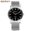 BERNY Watch for Men Mechanical Automatic Watches Seagull Luxury Brand Male Clock Water Resistant Swiss Railway Men's Wristwatch. 