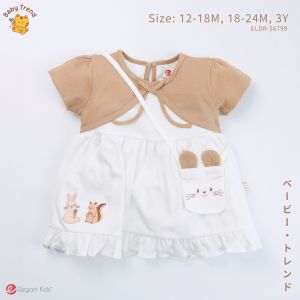 Elegant Kids ชุดลูกสาว 12เดือน-3ขวบ ชุดเดรส แขนตุ๊กตา ลายแคมปิ้ง Collection | Babytrend