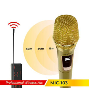 Microphone Profesional Advance MIC-103 Single Mic Wireless Gold Can be Charged