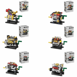 DAWEIF Movable Engine Building Blocks Mechanical DIY Mechanical V8 Engine Kit Figurine New Racing Engine Blocks Home Decor