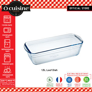 Ocuisine 1.5L Borosilicate Glass Loaf Dish / Heat Resistance / Borosilicate Glass / Ovenware / Bakeware /  Tableware / Microwave Safe / Bakeware Dishes / Transparent / Clear / Mangkuk Kaca Oven Tahan Panas - 28cm
