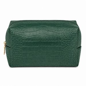 BLACKON Portable Croc Embossed Makeup Bag PU Leather Waterproof Toiletry Organizer Luxury Lightweight Wash Pouch Travel Use