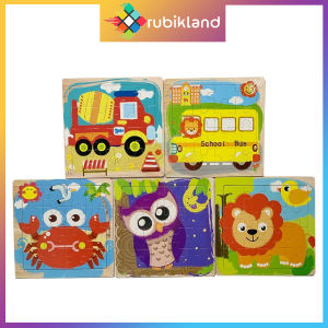 [20 Mảnh] Đồ Chơi Xếp Hình Puzzle Tranh Ghép Hình Loại Lớn In Hình Ngộ Nghĩnh Bằng Gỗ Đồ Chơi Trẻ Em