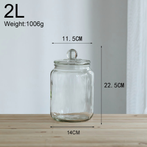 2L/3L/5L Clear Airtight lid Glass Jar Sealed Cans for BISCOTTI Cookie food Storage Bottle Jar