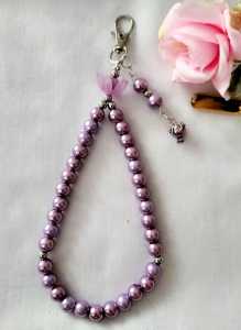 HN1 Hijabnur1 - Tasbih Mutiara  Manik Silver 33 Butir Tasbih Motif Bunga Gantung
