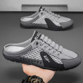 2025 Canvas Half Shoes for Men Low Cut Slip On Shoes Loafers For Men Casual Shoes Fashion Half Slippers For Men 39-45. 