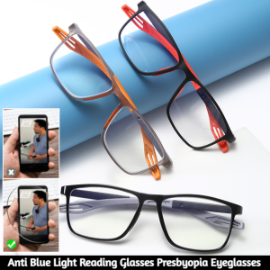 Sport Reading Glasses Presbyopia Eyeglasses Frameless Cut Edge Presbyopia Glasses For Elderly Anti-blue Light Eyeglasses+1.0-4.0