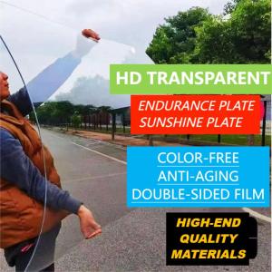 (1.2mm Thick)(Height1.2M*Length10M)Sunlight Board Transparent Canopy Resistance Board PC Roof Lighting Tile Outdoor Greenhouse Carport Balcony Sun Room