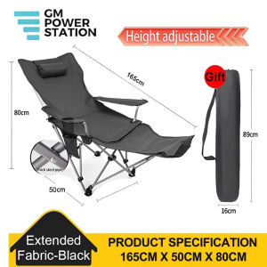 "Camping Chair Folding with Leg Rest – Adjustable Outdoor Armchair for Fishing and Relaxation