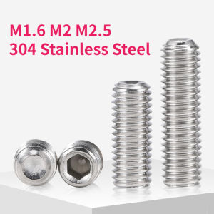 M1.6 M2 M2.5 304 Stainless Steel Hex Socket Cup Point Set Screw Headless Hexagon Socket Grub Screw DIN916