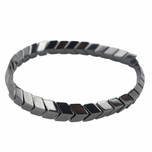 GENENIC Diamond-shaped Black Gallstone Bracelet Elastic Thread Elegant Wristband Jewelry Trendy Style Exquisite Natural Stone Hand Accessory Birthday Gifts
