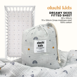Oluchi Kids Premium Fitted Sheet Ultra Soft Snug & Breathable for Baby 👶🛏️ 80x130cm