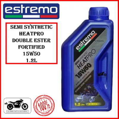 [100% ORIGINAL !!!] ESTREMO HEATPRO SEMI SYNTHETIC DOUBLE ESTER FORTIFIED 4-STROKE MOTOR OIL 15W50 15W-50 (1.2L)