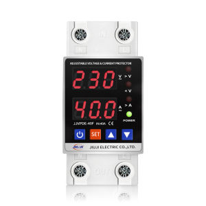 Dual Display 40A 63A 80A 230V Din Rail Adjustable digital Over Under Voltage Relay Surge Protector