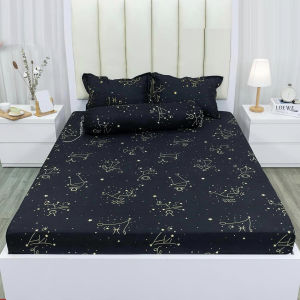 Bộ ga gối mẫu Tuần Lộc Xanh gồm 1 ga chun và 2 vỏ gối nằm