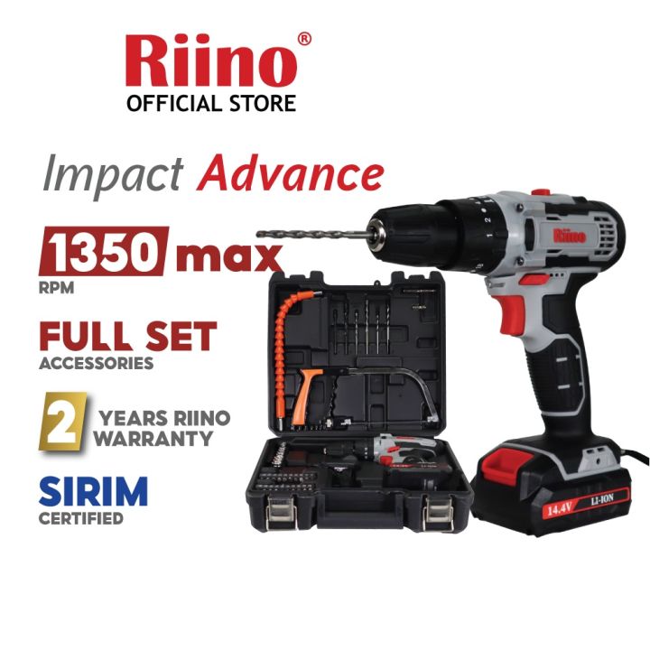 Riino Version 2 Advance Cordless Impact Drill Set Dual Gear Speed Screwdriver Tools 14.4V UMCD1516 Lazada