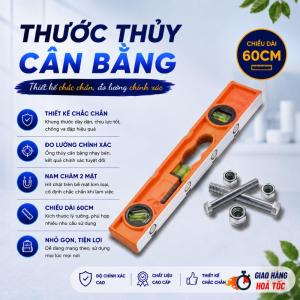 Thước Thủy Hợp Kim Siêu Bền Dài 60CM Chính xác Tuyệt Đối Có Nam Châm Chắc Chắn Tiện Lợi
