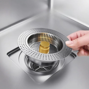 Bộ lọc rác bồn rửa chén inox không rỉ 3 trong 1 (loại dày) ngăn mùi hôi côn trùng