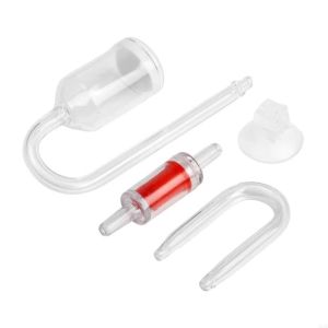 YESMILE U Shape CO2 Glass Tube Transparent Glass Check Valve Suction Cup Glass Tube Fish Tank
