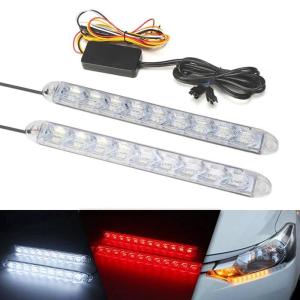 Lampu Drl Led Running Sen 9 Mata Crystal Lampu Drl Mobil Merah - Kuning R094