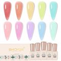 Jelly Nude Gel  Set, 10Pcs Sheer Milky White Pink Transparent Gel Polish Kit UV LED  Polish Colors Varnish Nail Art DIY Salon 7ML. 
