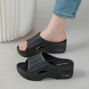 Ielgy Giày có đế dày nêm bánh thông gia dụng mới 2024 cho Nữ Giày cao gót cho mùa hè chống trượt