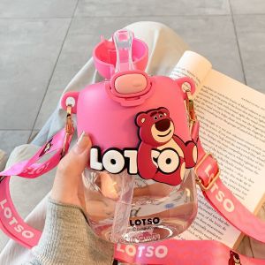 Bình Nước Hình Gấu Dâu Alien Cho Bé Dung Tích 550ml Siêu Dễ Thương (JA SHOP)