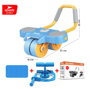 SPEEDS AB Roller Plank Trainer 2in1 Latihan Exercise Penyeimbang Core Stopwatch 009-2 BIRU
