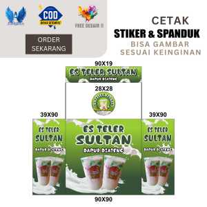 Cetak Spanduk Cetak Banner Cetak Stiker Boot ES TELER SULTAN 1 Set Costom Desain