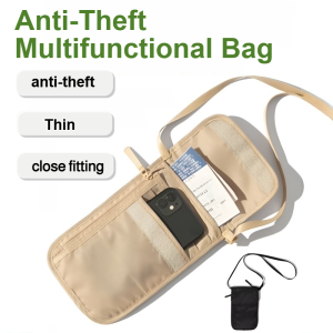 Multifunctional Anti-theft Travel Document Bag Waterproof Portable Nylon Passport Bag ID Card Credit Card Holde