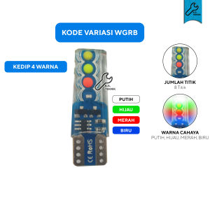 Lampu LED Kedip / Strobo / Flash T10 Jelly 1/2/4 Warna Lampu Senja / Sein