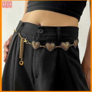 🔥🔥🔥ranghe Cổ Điển Dây Chuyền Vàng Vành Đai Nữ Trái Tim Kim Loại Phụ Nữ Eo Punk Goth Thắt Lưng Cho Phụ Nữ Mỏng Dây Thắt Lưng Quần Phụ Kiện