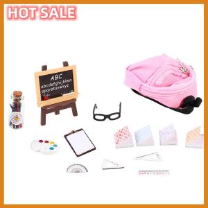 🔥🔥🔥dingdaocunz 14Pcs School supplies Doll Accessories for Dollhouse Best Gift Toy for Girl Doll