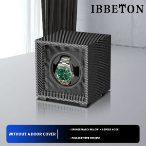 IBBETON Luxury Wood Watch Winder High-End 1 2 4 6 Slot Automatic Watches Box Carbon Fiber Texture With Mute Motor Watch Automatic Winding Rocking Device Automatic Watch Box