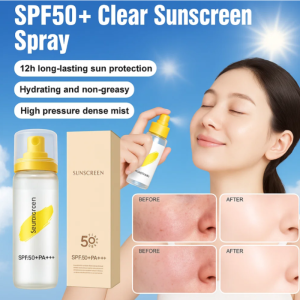💖High UV Protection💖SPF50+ Sunscreen Black Crystal Sunscreen Spray Crystal Sunscreen Spray Whitening Sunscreen for Womens Face