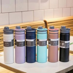 LINSBAYWU 750ML Thermal Water Bottle Large Capacity Wide Mouth Vacuum Flask Simple Handheld Sport Thermos Cup Outdoor Activities