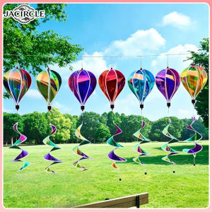 JACIRCLE 1PC Spinners Hot Air Balloon Rotating Giant Size Windmill Rainbow Sequins Hanging Decorations Camping