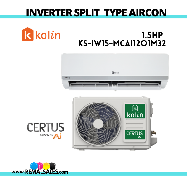 KOLIN KS-IW15-MCAI12O1M32 1.5HP Certus AI Inverter Wall Split Type ...