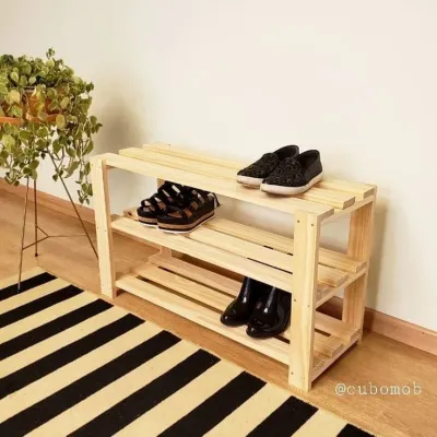 Rak Serbaguna / Rak sepatu sandal / Rak bunga susun / Rak kayu / Rak 3 susun / Rak minimalis