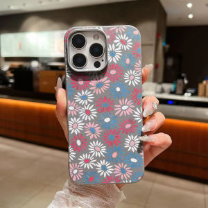 INS Flowers Leaf Daisy PU Leather Case for Realme 8 14T 15X 14X 14 Pro 13 Plus XT C75 C75X Light Thin Retro Simple Shockproof Cover
