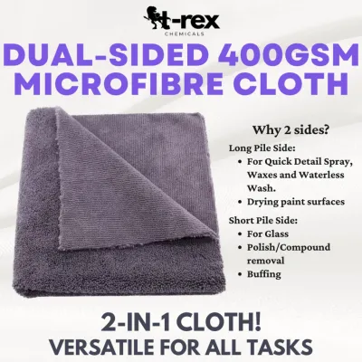 [LOCAL SG] 400GSM DUAL PILE MICROFIBRE CLOTH FOR CAR DETAILING WASH TWO SIDES TOWEL